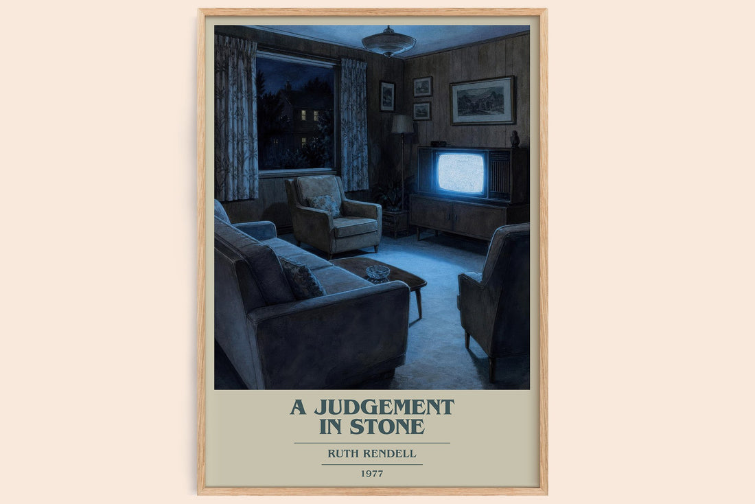 A Judgement in Stone book cover book poster by Ruth Rendell – framed literary art print