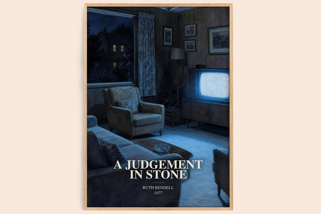A Judgement in Stone watercolour book poster by Ruth Rendell – framed literary art print