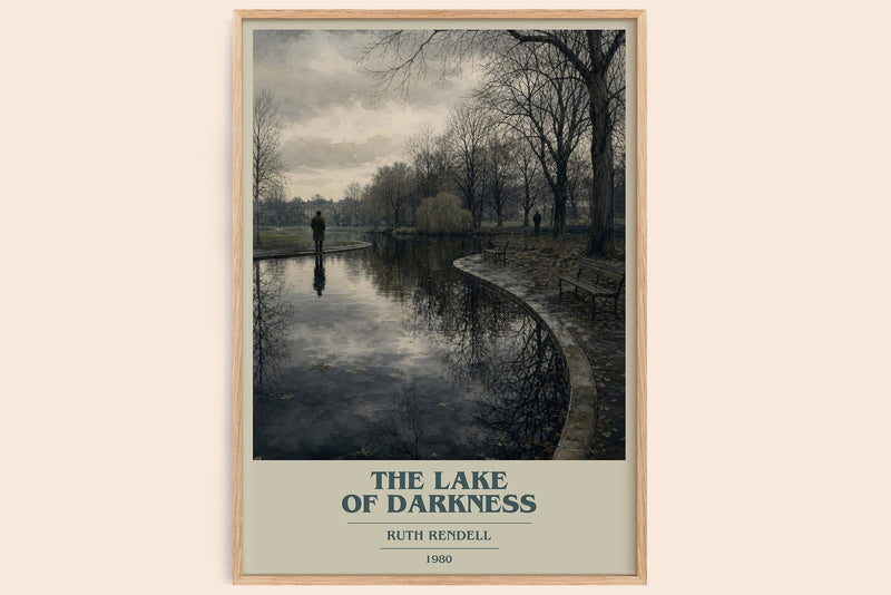 The Lake of Darkness book cover book poster by Ruth Rendell – framed literary art print