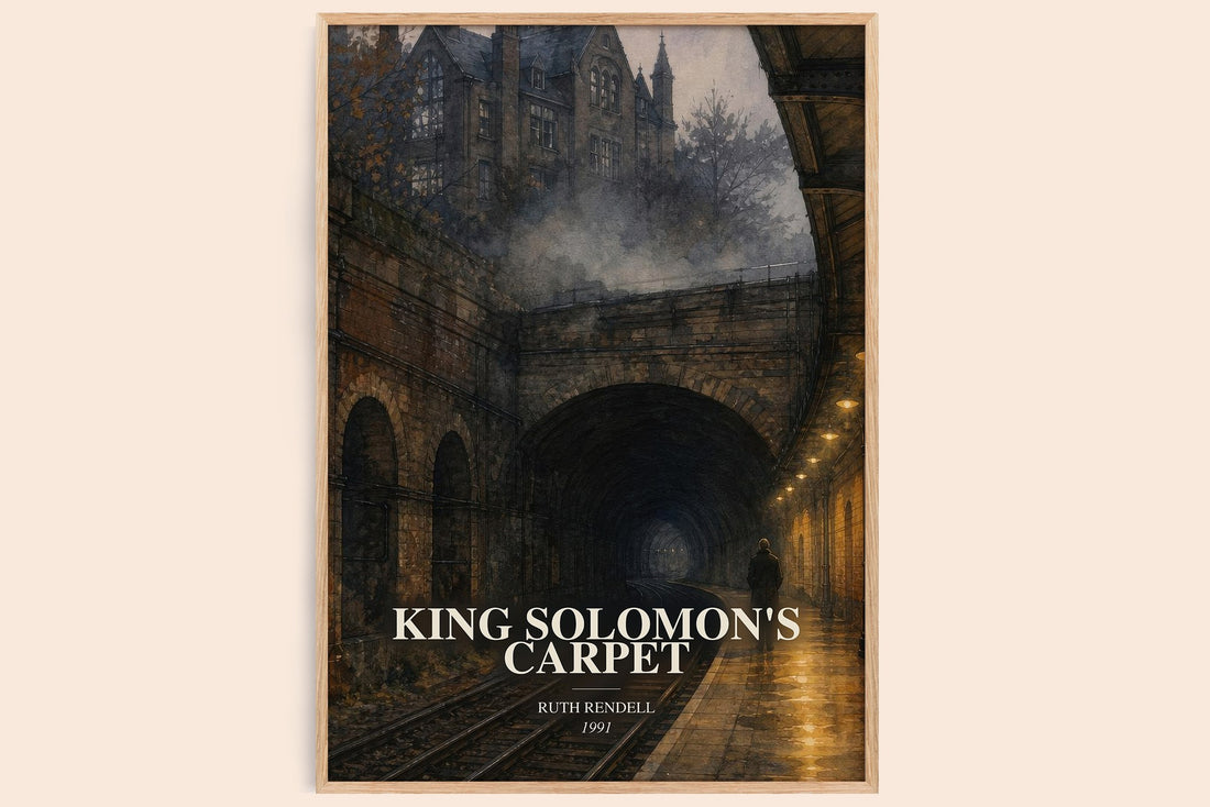 King Solomon's Carpet watercolour book poster by Ruth Rendell – framed literary art print