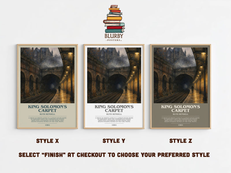 King Solomon's Carpet bookish print in frame leaning in hallway – crime wall art