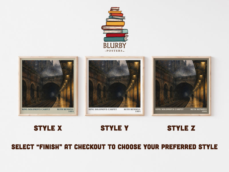 King Solomon's Carpet literary print in frame leaning in hallway – crime wall art