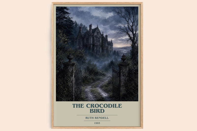 The Crocodile Bird book cover book poster by Ruth Rendell – framed literary art print