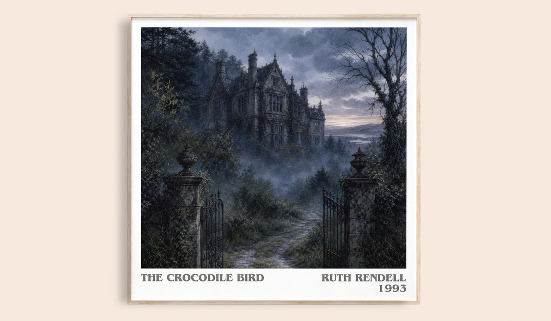 The Crocodile Bird literary book poster by Ruth Rendell – framed literary art print