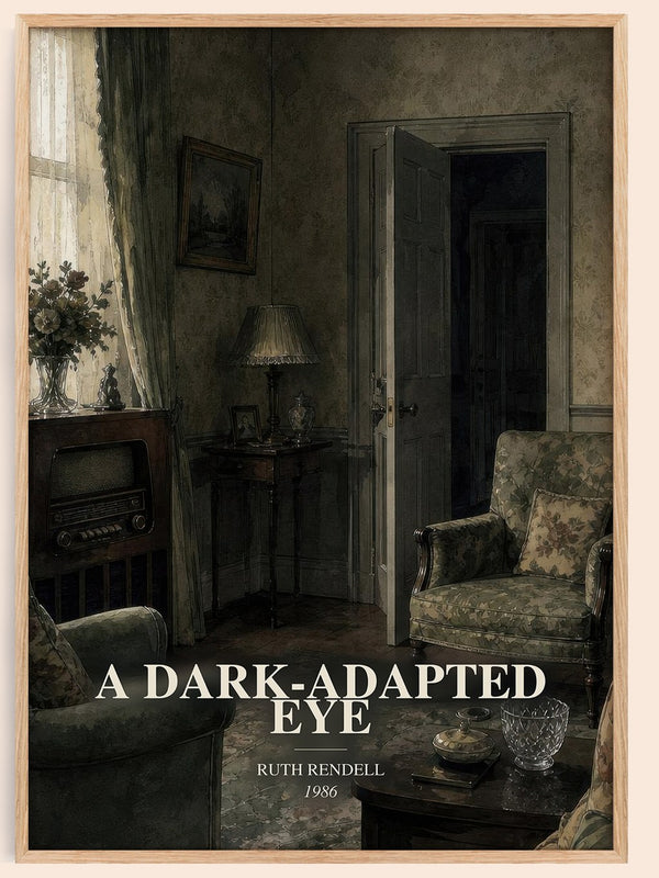 A Dark-Adapted Eye watercolour book poster by Ruth Rendell – framed literary art print
