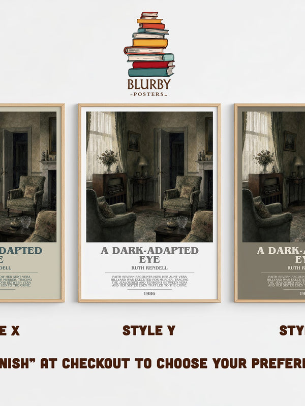 A Dark-Adapted Eye bookish print in frame leaning in hallway – crime wall art