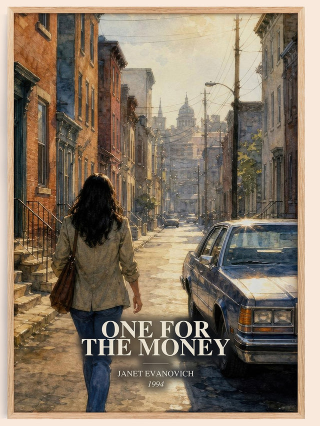 One for the Money Book Watercolour Illustration by Janet Evanovich