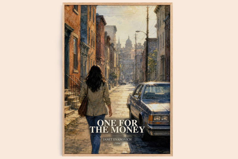 One for the Money Book Watercolour Illustration by Janet Evanovich (Edge style)