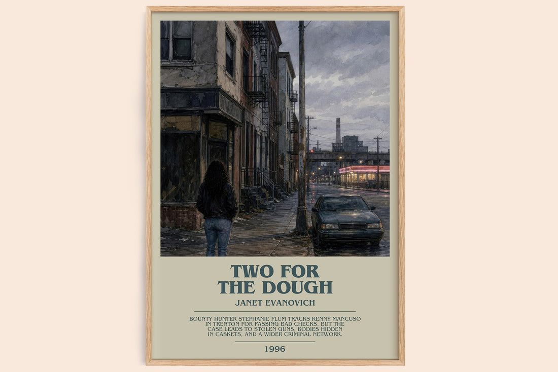 Two for the Dough bookish book poster by Janet Evanovich – framed literary art print