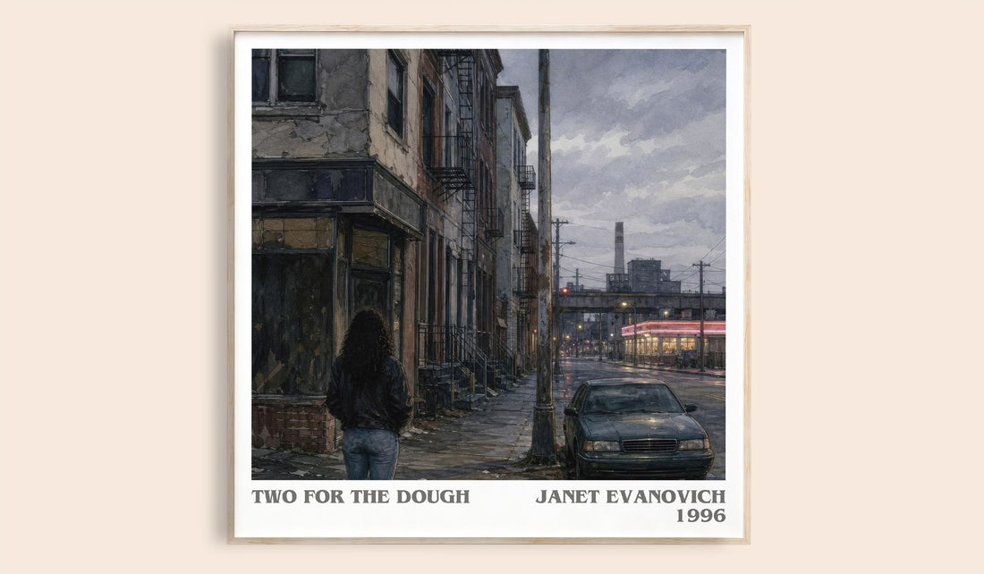 Two for the Dough literary book poster by Janet Evanovich – framed literary art print