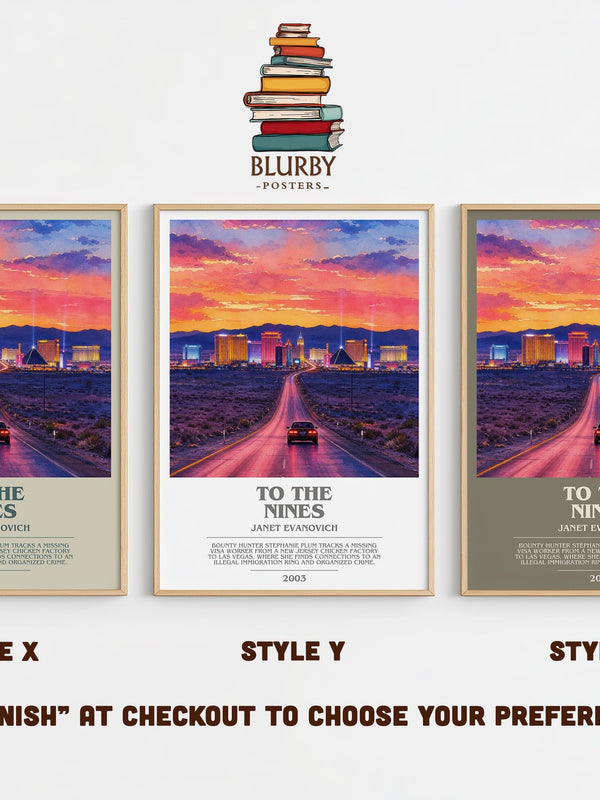 To the Nines bookish print in frame leaning in hallway – mystery wall art
