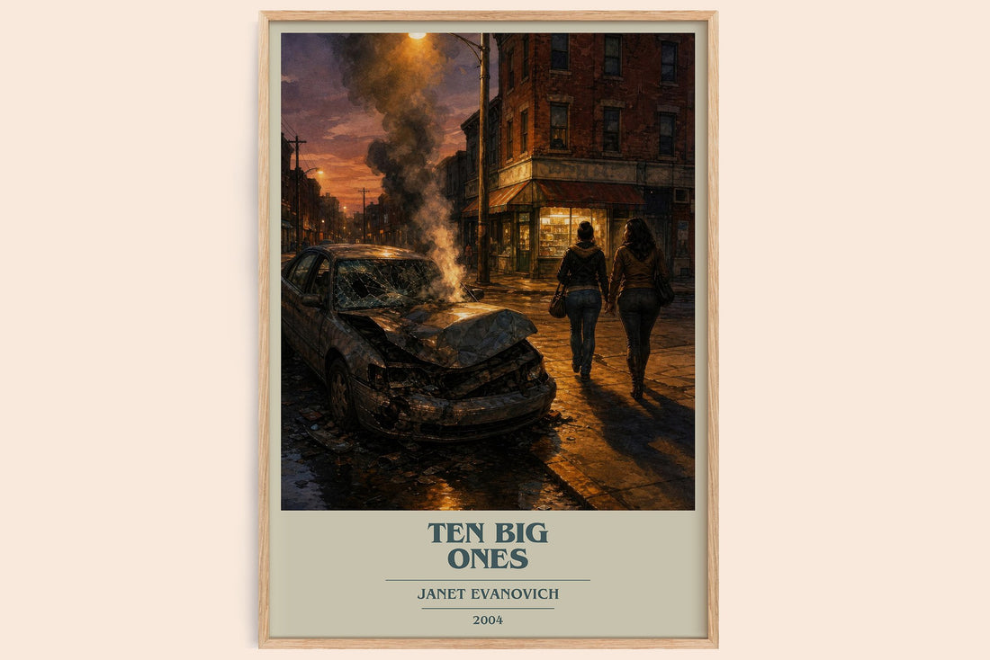 Ten Big Ones book cover book poster by Janet Evanovich – framed literary art print
