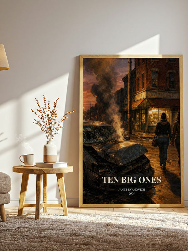 Ten Big Ones watercolour print in frame leaning in hallway – mystery wall art