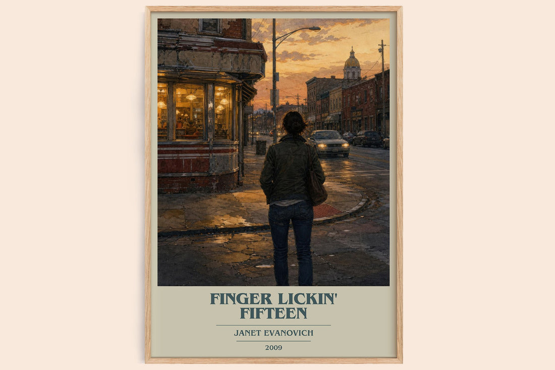 Finger Lickin' Fifteen book cover book poster by Janet Evanovich – framed literary art print