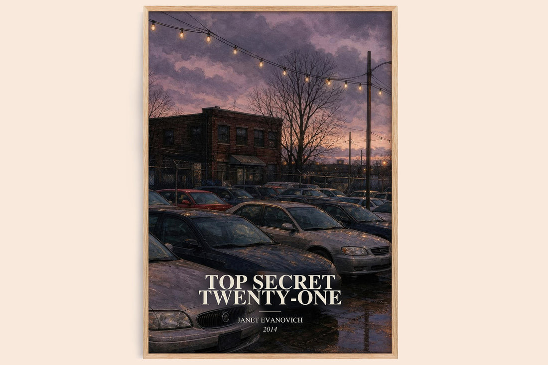 Top Secret Twenty-One watercolour book poster by Janet Evanovich – framed literary art print