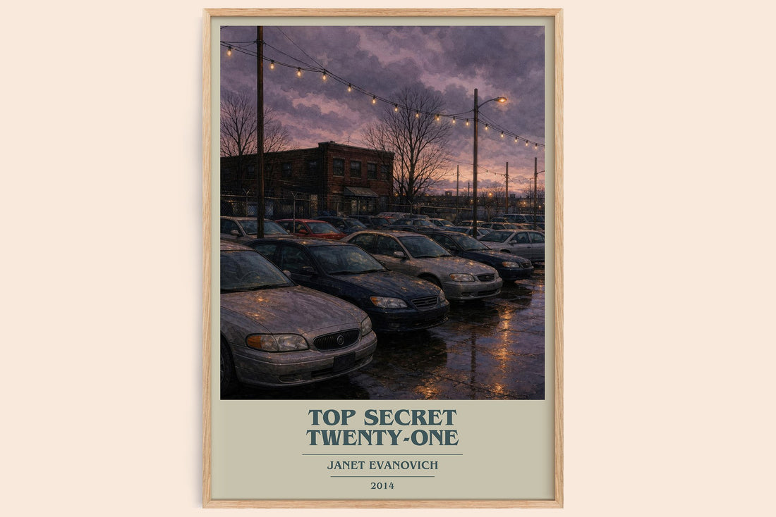 Top Secret Twenty-One book cover book poster by Janet Evanovich – framed literary art print