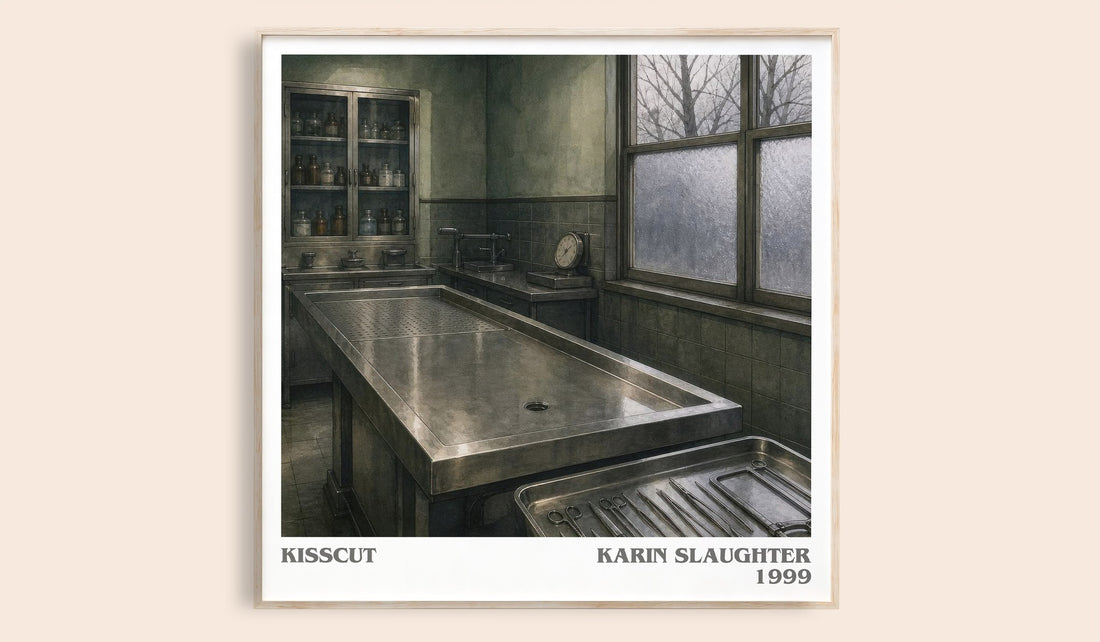 Kisscut literary book poster by Karin Slaughter – framed literary art print