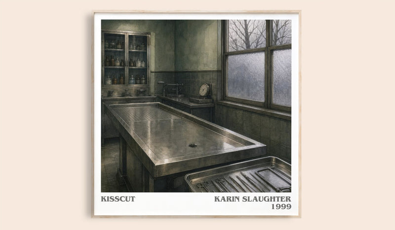 Kisscut literary book poster by Karin Slaughter – framed literary art print