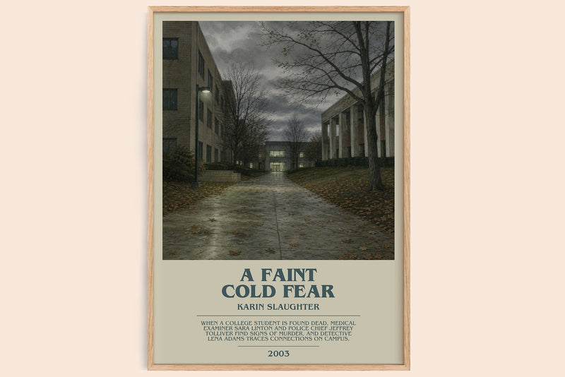 A Faint Cold Fear bookish book poster by Karin Slaughter – framed literary art print