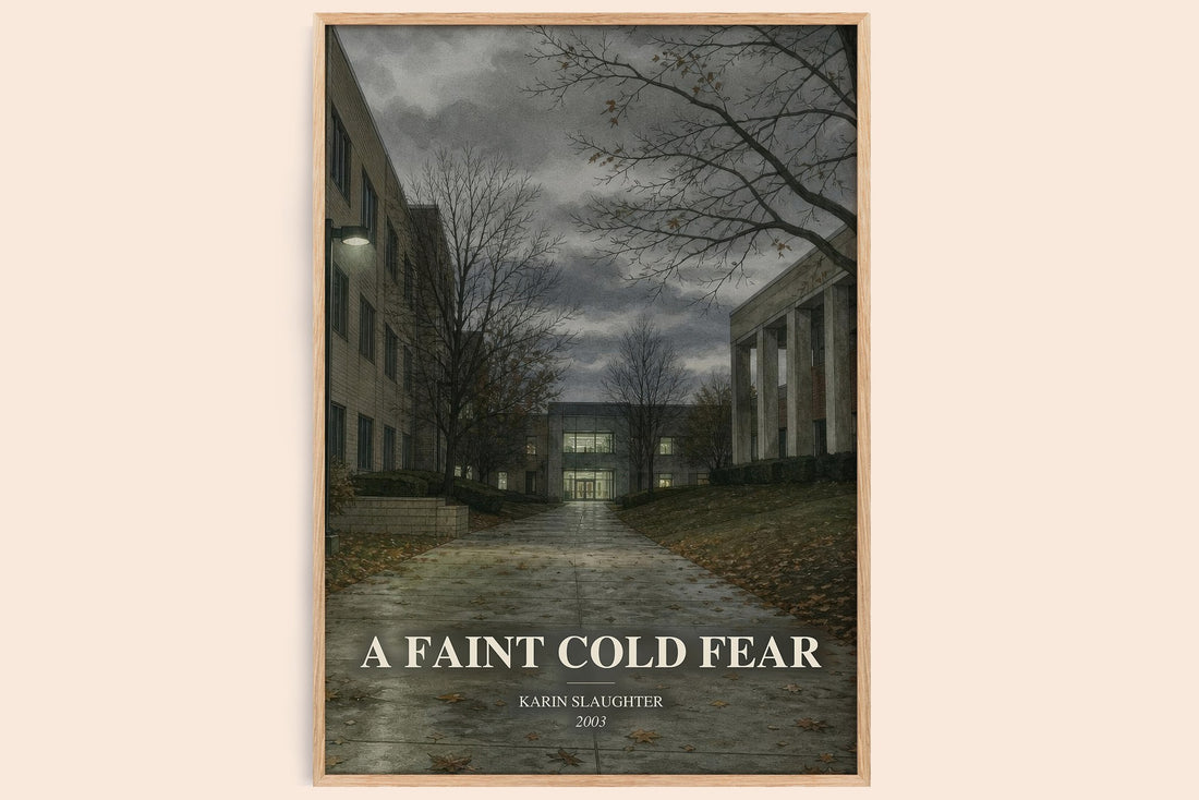A Faint Cold Fear watercolour book poster by Karin Slaughter – framed literary art print
