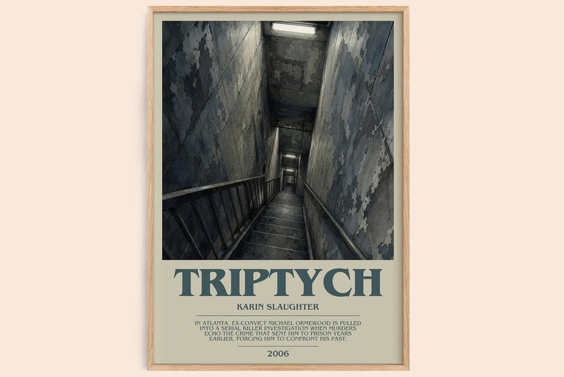 Triptych bookish book poster by Karin Slaughter – framed literary art print