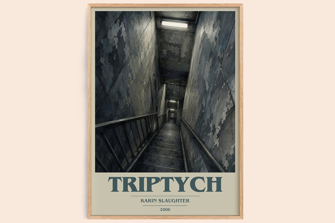 Triptych book cover book poster by Karin Slaughter – framed literary art print