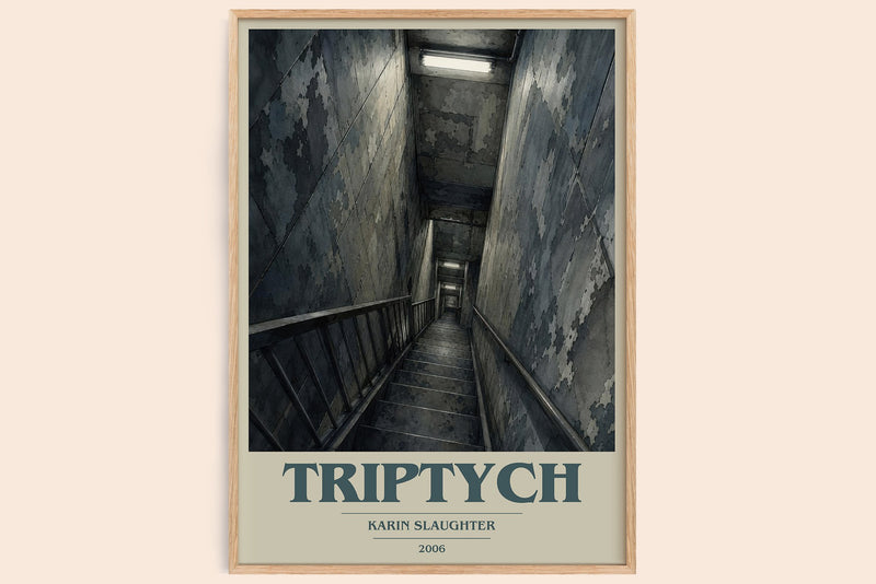 Triptych book cover book poster by Karin Slaughter – framed literary art print