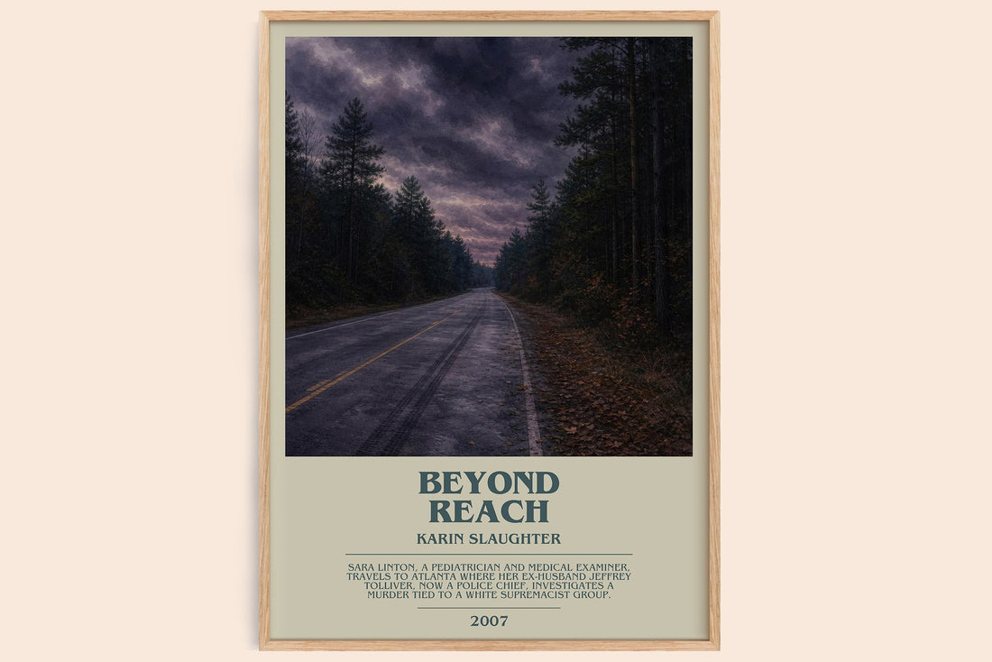 Beyond Reach bookish book poster by Karin Slaughter – framed literary art print
