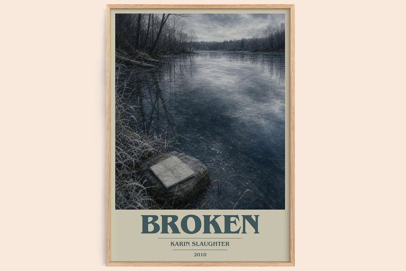 Broken book cover book poster by Karin Slaughter – framed literary art print