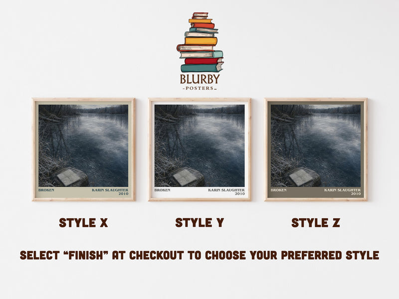 Broken literary print in frame leaning in hallway – crime wall art