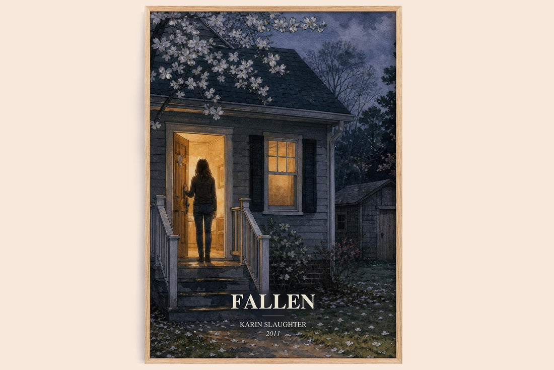 Fallen watercolour book poster by Karin Slaughter – framed literary art print