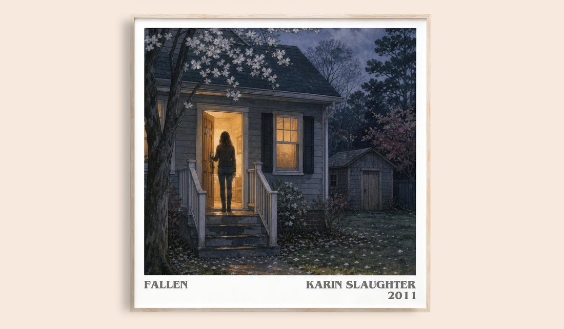Fallen literary book poster by Karin Slaughter – framed literary art print
