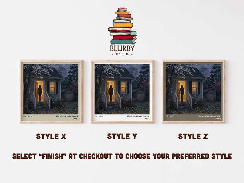 Fallen literary print in frame leaning in hallway – crime wall art