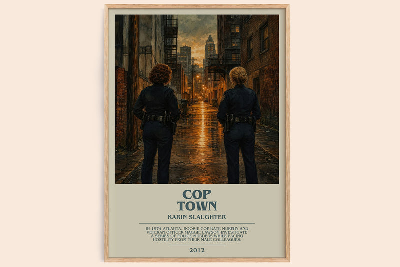Cop Town bookish book poster by Karin Slaughter – framed literary art print