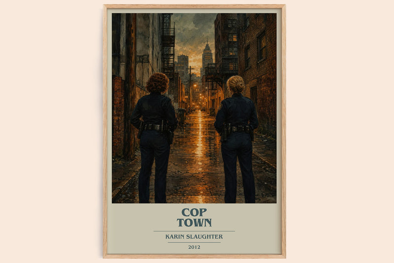 Cop Town book cover book poster by Karin Slaughter – framed literary art print
