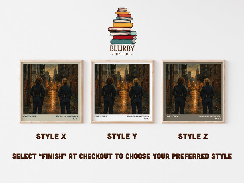 Cop Town literary print in frame leaning in hallway – crime wall art