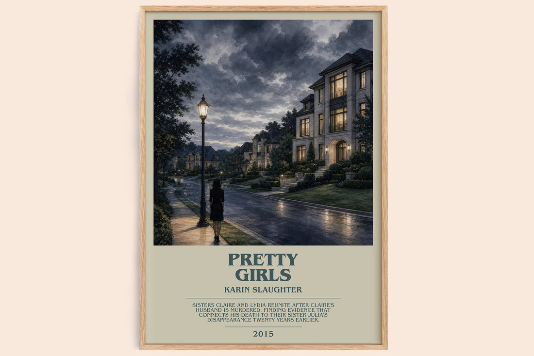 Pretty Girls bookish book poster by Karin Slaughter – framed literary art print