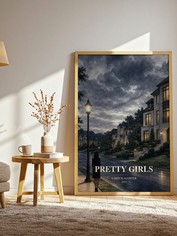 Pretty Girls watercolour print in frame leaning in hallway – thriller wall art