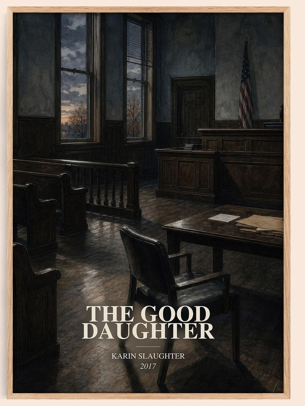 The Good Daughter watercolour book poster by Karin Slaughter – framed literary art print