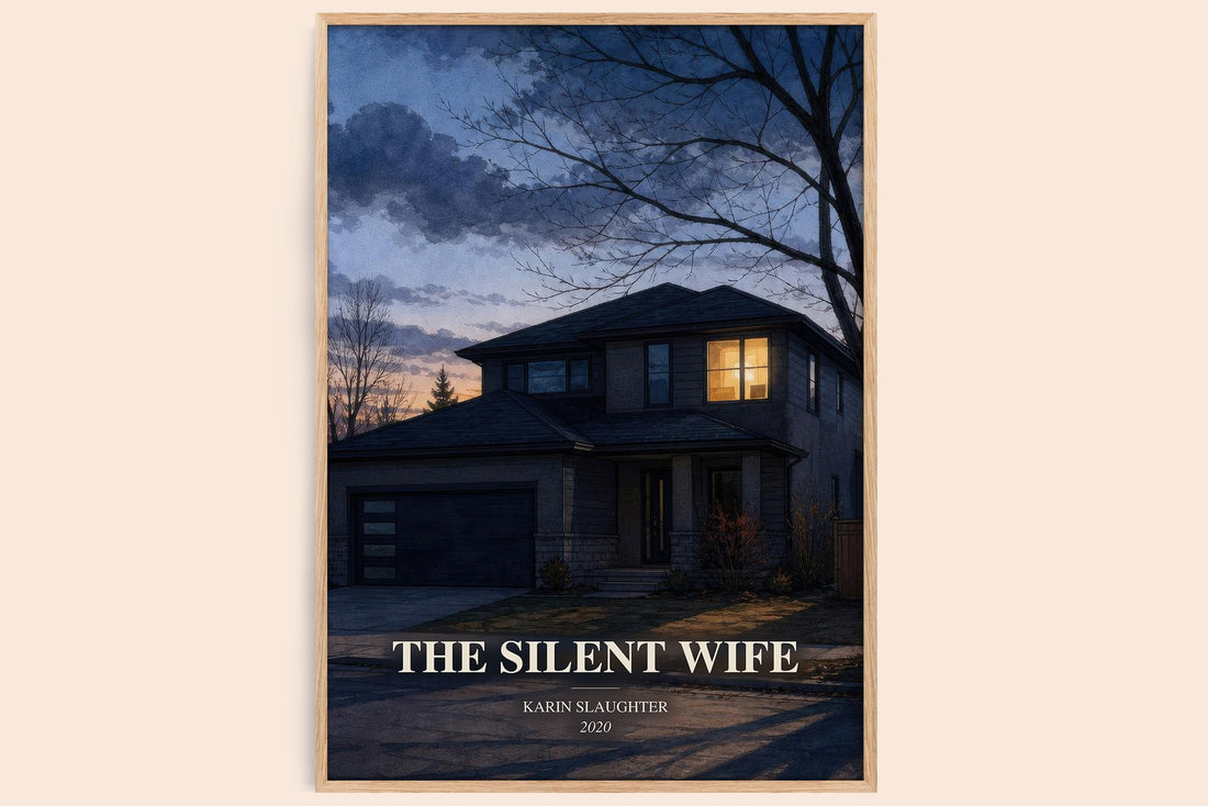 The Silent Wife watercolour book poster by Karin Slaughter – framed literary art print
