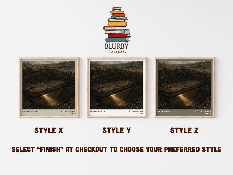 Dead Simple literary print in frame leaning in hallway – crime wall art