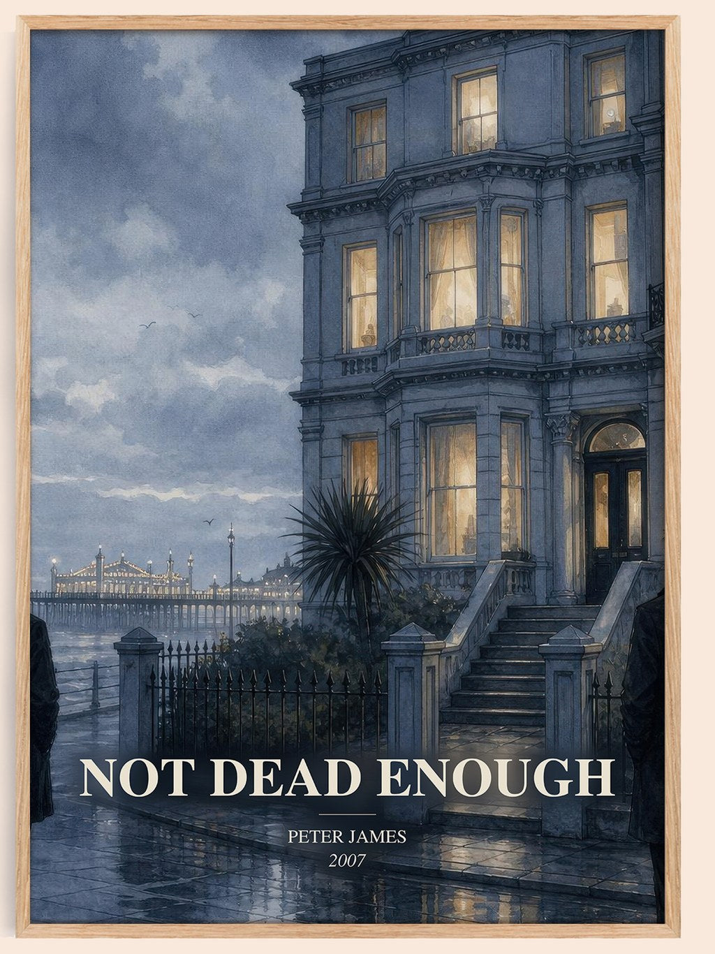 Not Dead Enough watercolour book poster by Peter James – framed literary art print