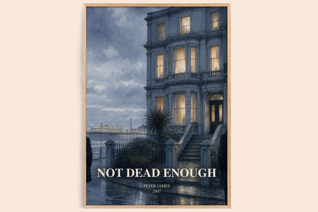 Not Dead Enough watercolour book poster by Peter James – framed literary art print