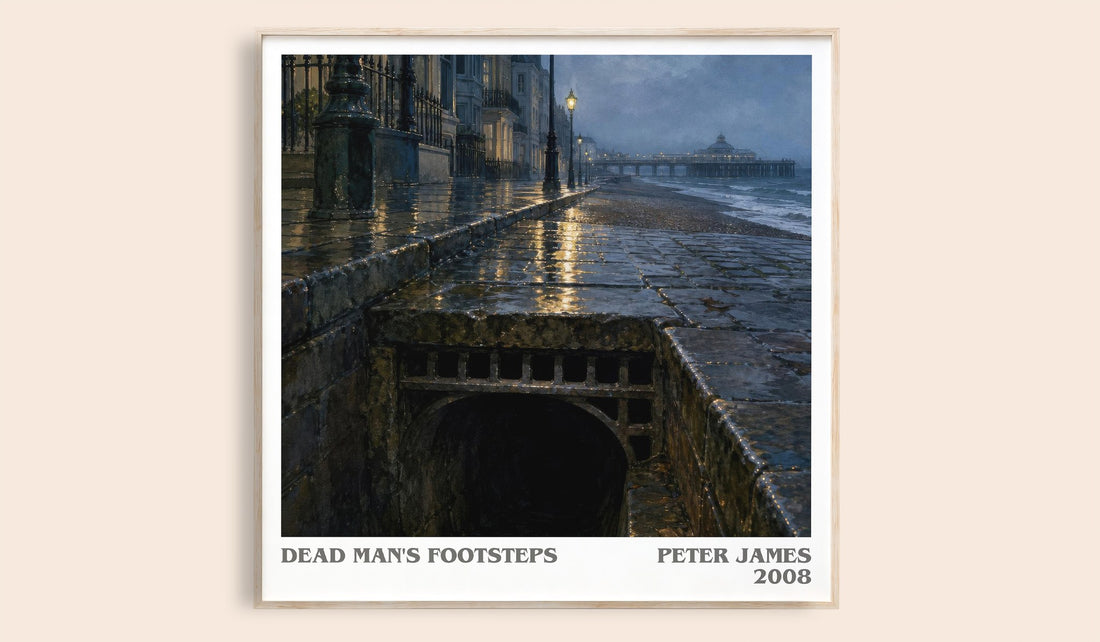 Dead Man's Footsteps literary book poster by Peter James – framed literary art print