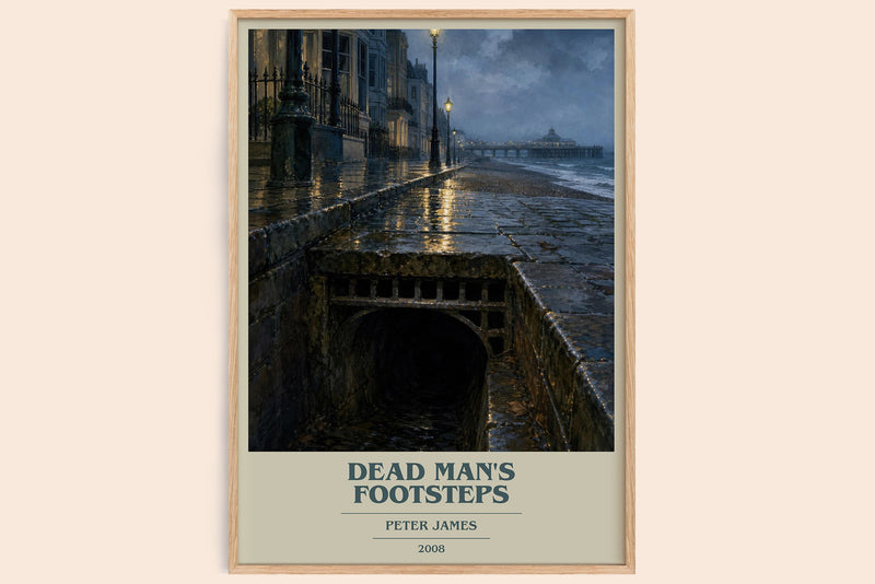 Dead Man's Footsteps book cover book poster by Peter James – framed literary art print