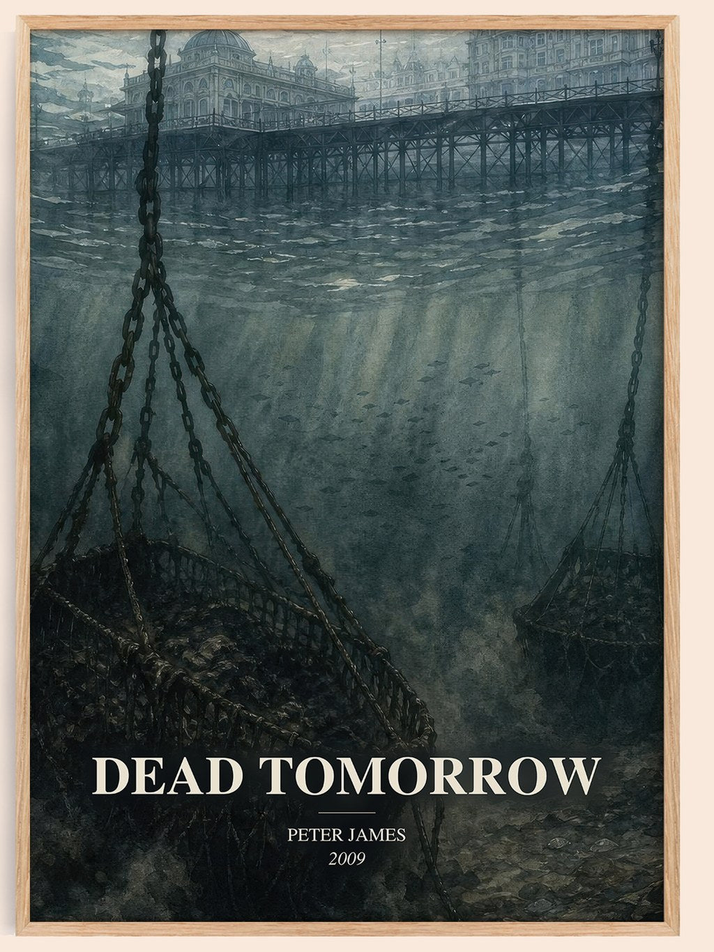 Dead Tomorrow watercolour book poster by Peter James – framed literary art print