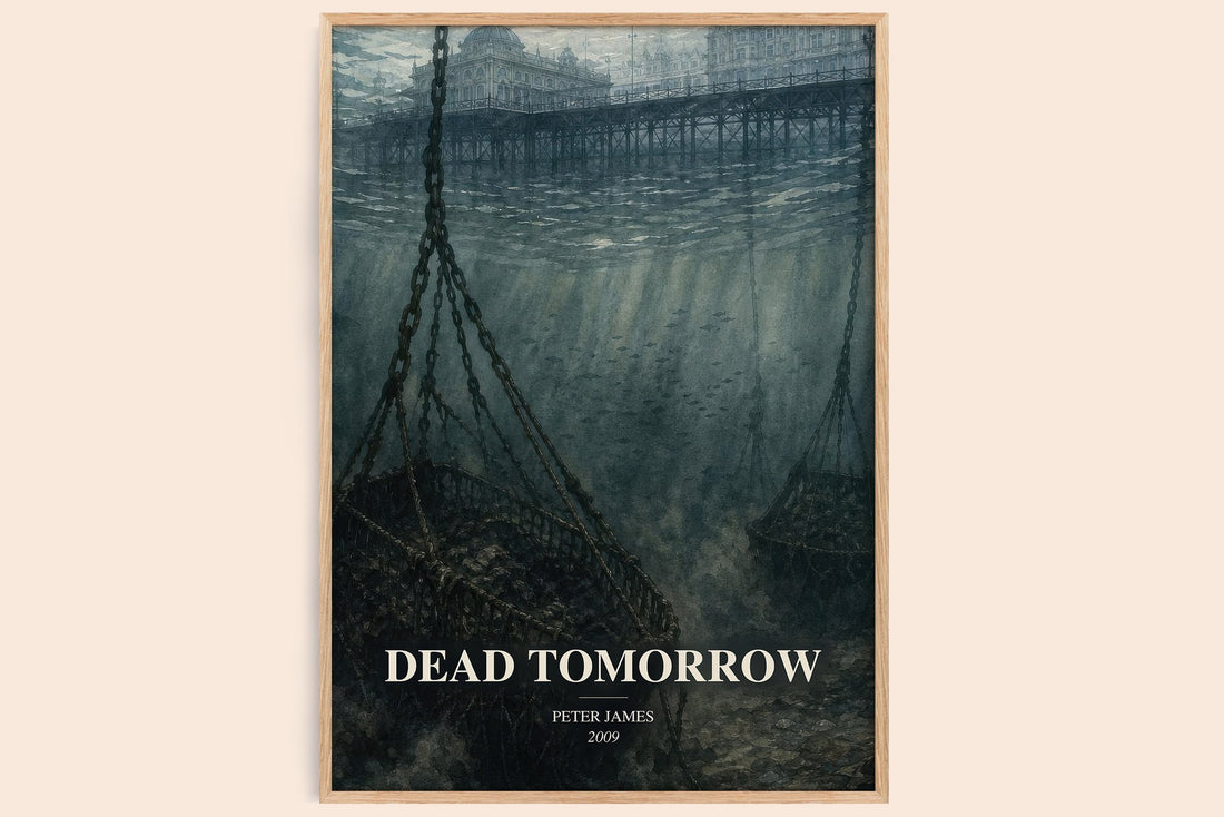 Dead Tomorrow watercolour book poster by Peter James – framed literary art print