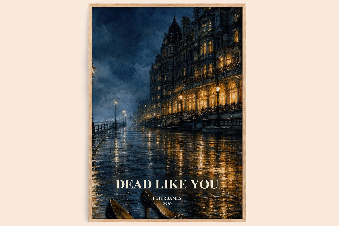 Dead Like You watercolour book poster by Peter James – framed literary art print