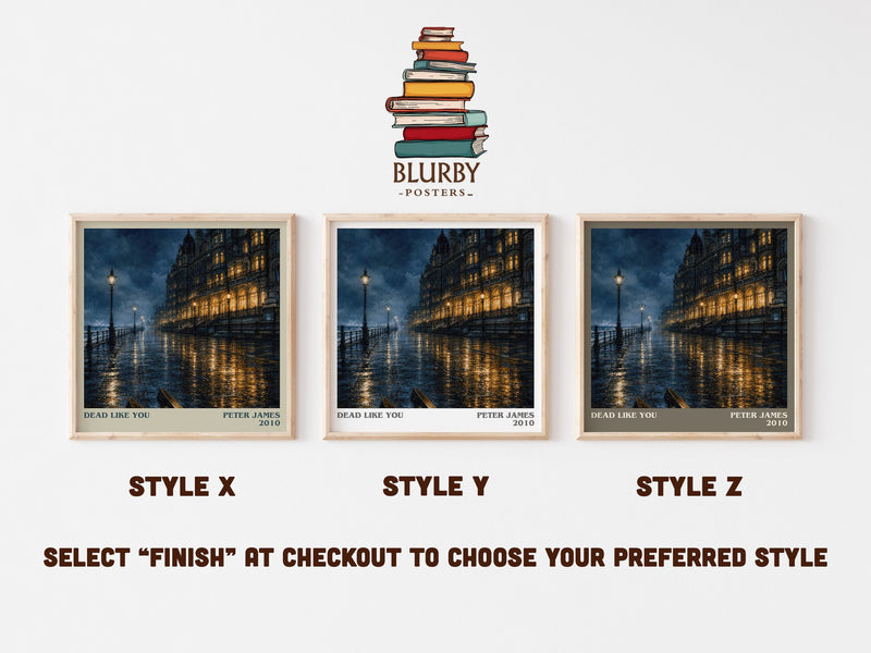Dead Like You literary print in frame leaning in hallway – crime wall art