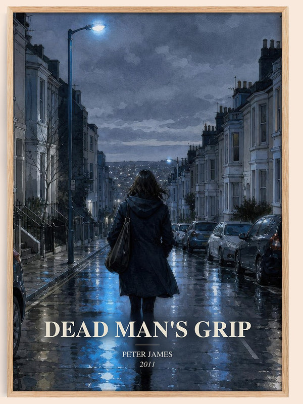 Dead Man's Grip watercolour book poster by Peter James – framed literary art print